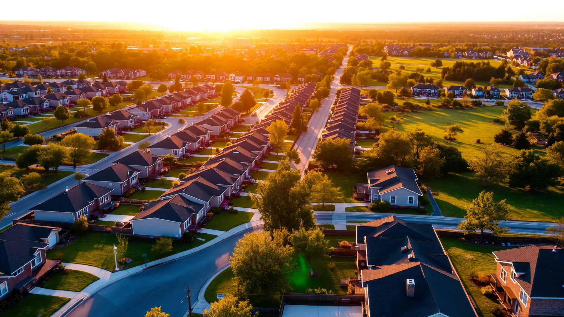 Aerial neighborhood view